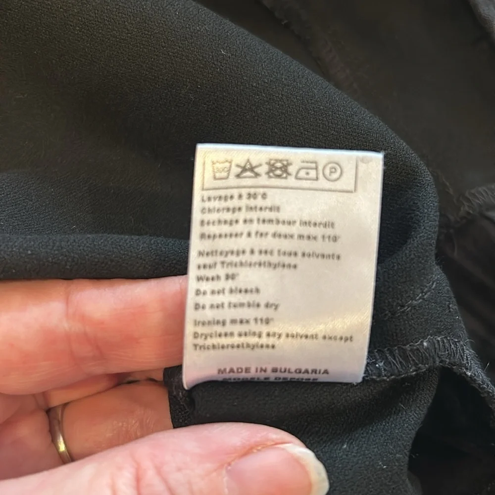 MAJE black zip fly pants slim pants 26 made in Bulgaria